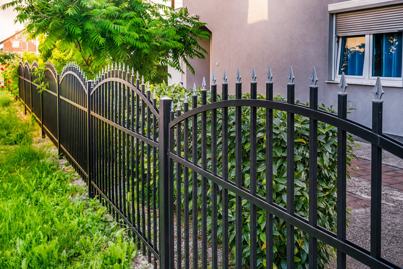 Ornamental iron fence installation